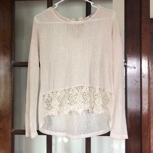 Lacy Cream Crop Top